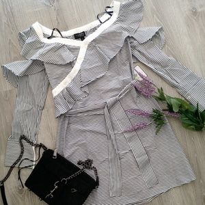 Laundry Shelli Segal ruffle off shoulder dress NWT